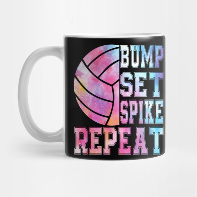 Colorful Teen Girls Volleyball Bump Set Spike Repeat by Nicki-Merch